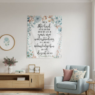 Trust in the Lord floral Tapestry