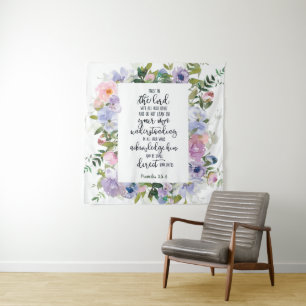 Trust in the Lord floral   Tapestry
