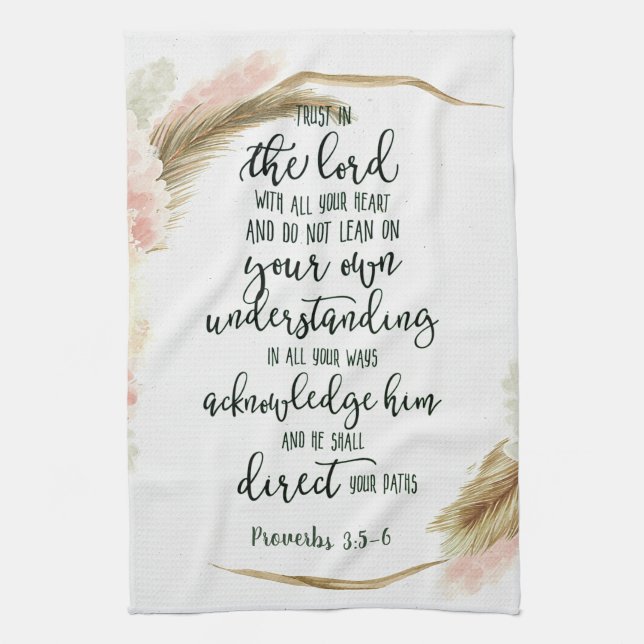 Trust in the Lord floral   Tea Towel (Vertical)