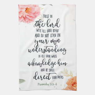 Trust in the Lord floral Tea Towel