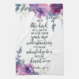 Trust in the Lord floral   Tea Towel