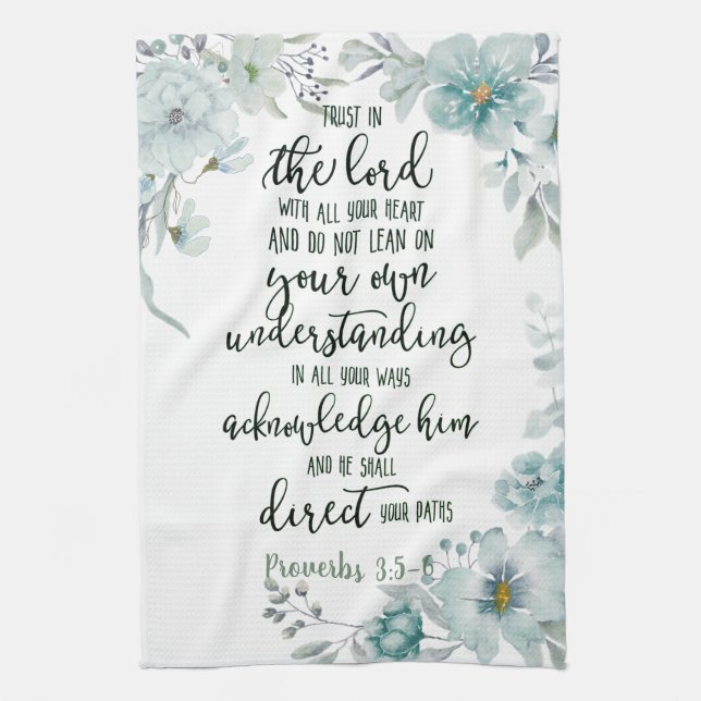 Trust in the Lord floral   Tea Towel (Vertical)