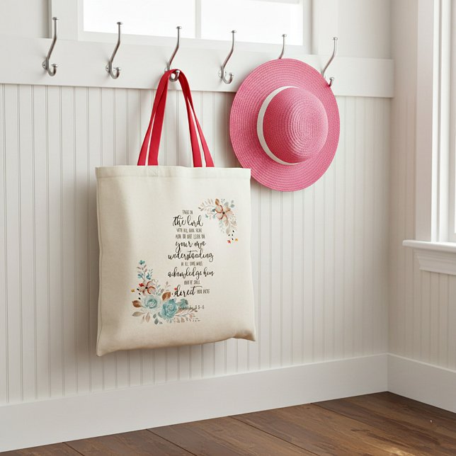 Trust in the Lord floral  Tote Bag (Creator Uploaded)