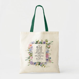 Trust in the Lord floral   Tote Bag