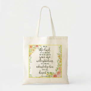 Trust in the Lord floral Tote Bag