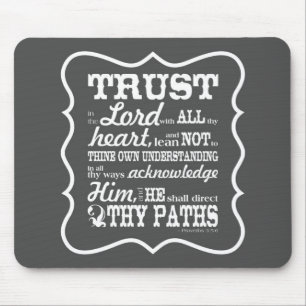 Trust in the Lord - Grey Mouse Mat