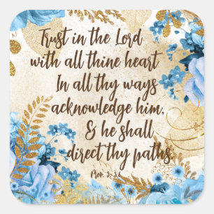Trust in the Lord KJV Bible Verse Square Sticker