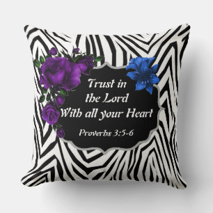 Trust in the Lord  Leopard Animal Print Pillow