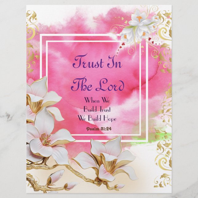 Trust in the Lord Personalised Paper (Front)