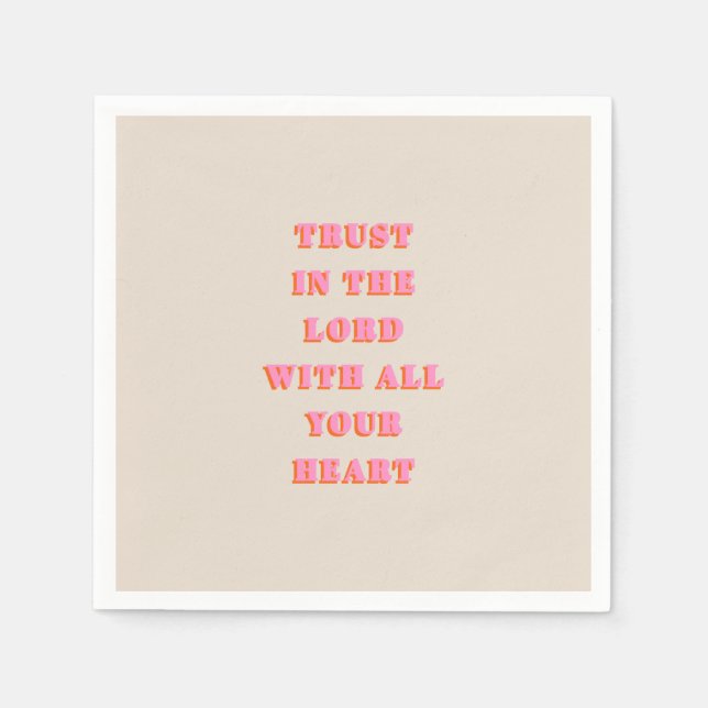 Trust In The Lord Proverbs 3:5-6 Bible Verse Quote Napkin (Front)