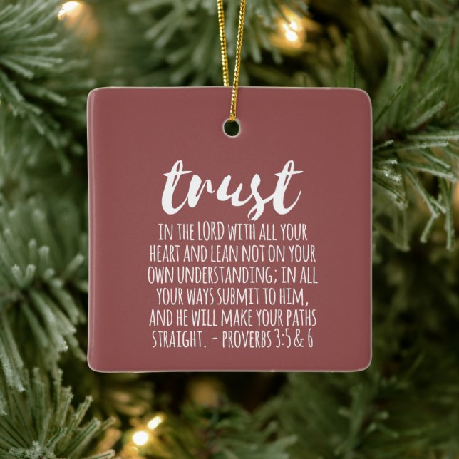 Trust in the Lord Proverbs 3:5-6 Ceramic Ornament (Tree)