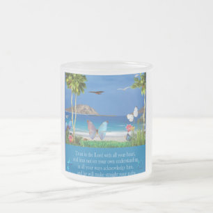 Trust in the Lord proverbs 3:5-6 Christian items Frosted Glass Coffee Mug