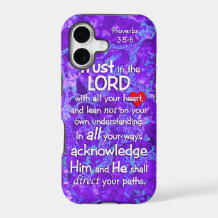 Trust in the Lord Proverbs 3:5-6 Christian Purple