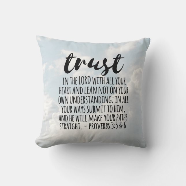 Trust in the Lord Proverbs 3:5-6 Cushion (Front)