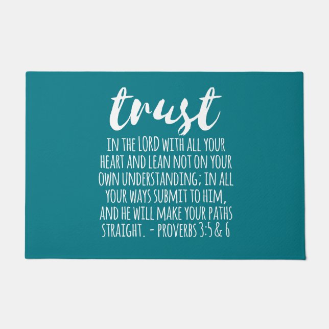 Trust in the Lord Proverbs 3:5-6 Doormat (Front)
