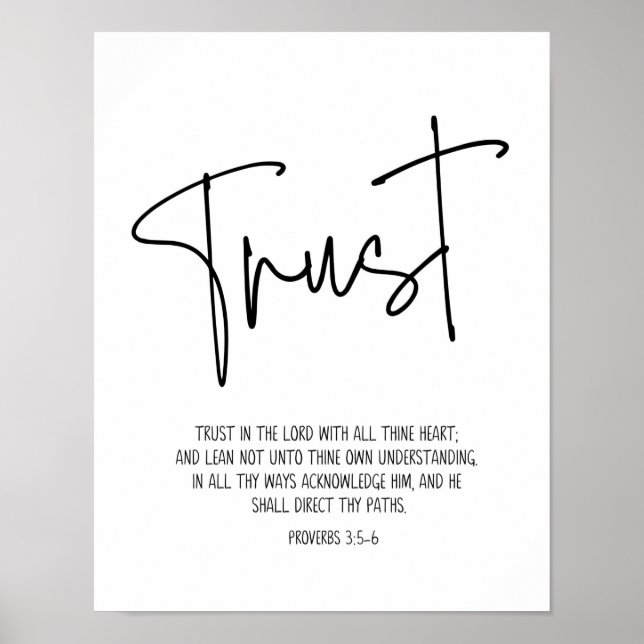 Trust In The Lord, Proverbs 3:5-6, Modern  Poster (Front)