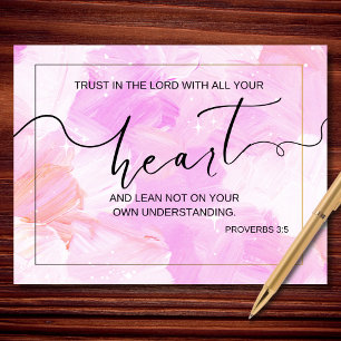 Trust in the Lord Proverbs 3 5 Heart  Postcard