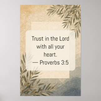 Trust in the Lord Proverbs 3:5 Olive Branch Print