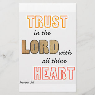 trust in the Lord proverbs scripture Stationery