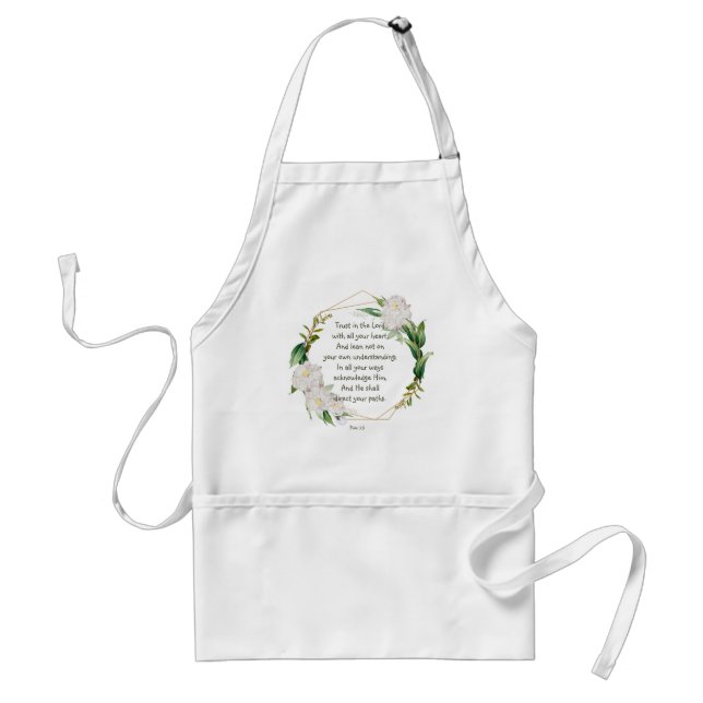 Trust in the Lord Scripture Flower Wreath Standard Apron (Front)