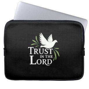 Trust in the Lord White Dove Christian Paper Plate Laptop Sleeve