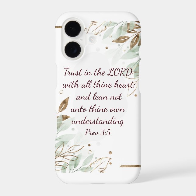 Trust in the LORD with all thine heart; and lean   iPhone Case (Back)