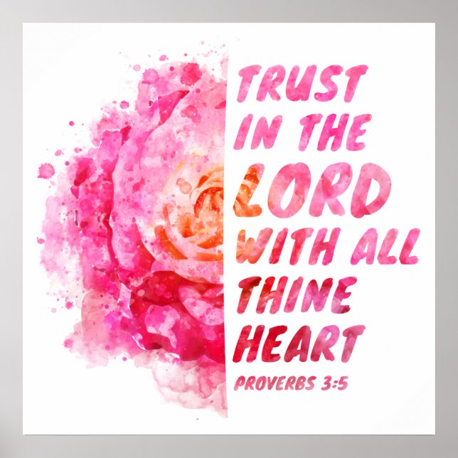 Trust in the Lord with All Thine Heart Faith Verse Poster (Front)