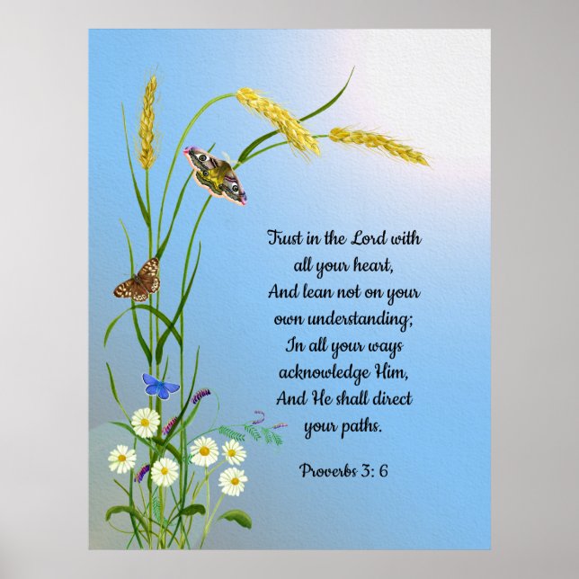 Trust in the Lord with all your heart Bible Verse  Poster (Front)