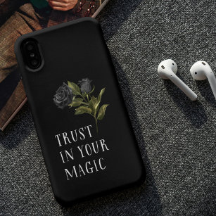 Trust In Your Magic Quote Black Rose Case-Mate iPhone Case