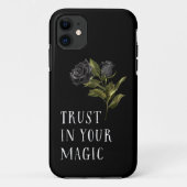 Trust In Your Magic Quote Black Rose Case-Mate iPhone Case (Back)
