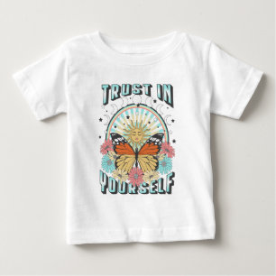 Trust in Yourself   Celestial Sun and Butterfly Baby T-Shirt