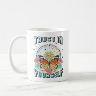 Trust in Yourself   Celestial Sun and Butterfly Coffee Mug