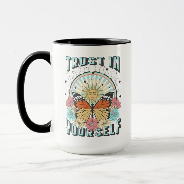 Trust in Yourself | Celestial Sun and Butterfly Mug (Left)