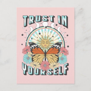 Trust in Yourself Celestial Sun and Butterfly Postcard