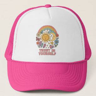 Trust in Yourself – Retro Psychedelic Sun & Moon Trucker Hat