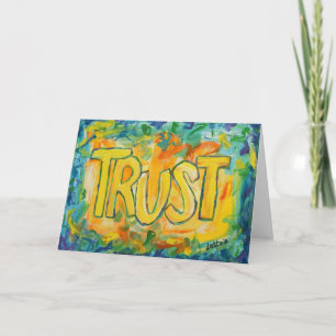 Trust Inspirational Word Art Greeting Cards