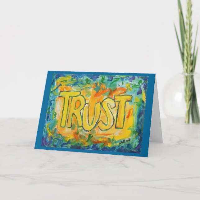 Trust Inspirational Word Art Greeting Cards (Front)