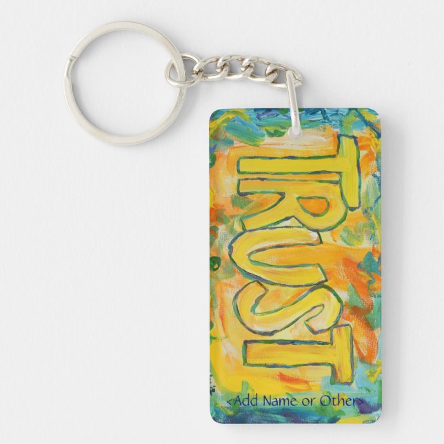 Trust Inspirational Word Keychain - Custom Text (Front)