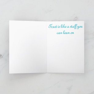 Trust is like a staff you can lean on thank you card