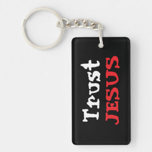 Trust Jesus Custom Name Acrylic Keychain