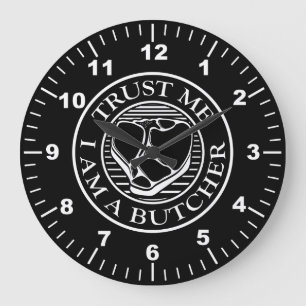 Trust me, I am a Butcher T-bone Large Clock
