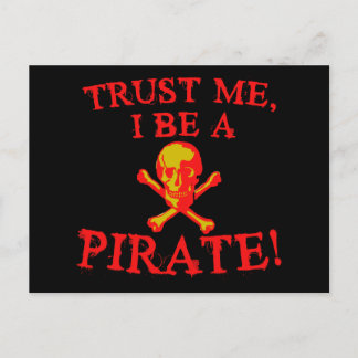 Trust Me I Be a Pirate T shirts and Mugs Postcard