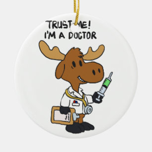 Trust me! i´m á doctor   choose background colou ceramic tree decoration