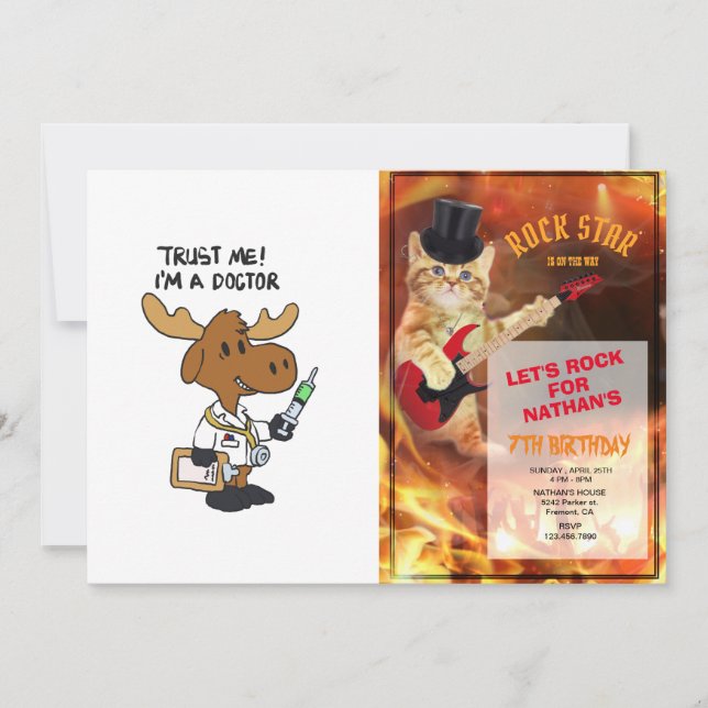 Trust me! i´m á doctor | choose background colour invitation (Front)