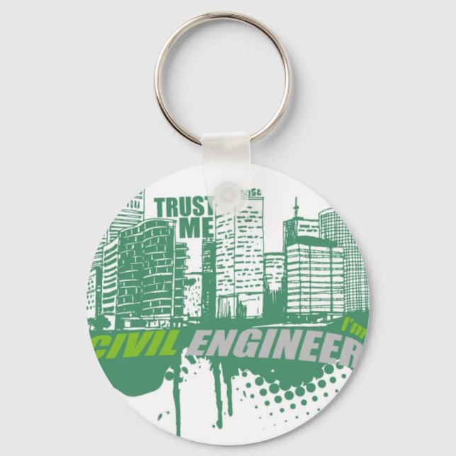 Trust Me I'm A Civil Engineer 2 Key Ring (Front)