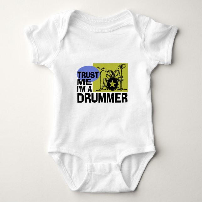 Trust Me I'm A Drummer Baby Bodysuit (Front)
