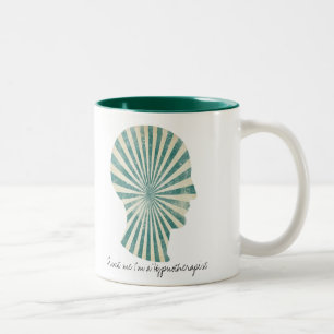 trust me I'm a hypnotherapist green swirl Two-Tone Coffee Mug