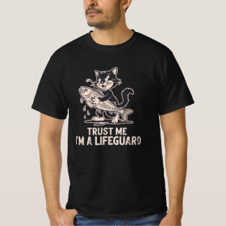 Trust Me I'm a Lifeguard Funny Cat Shirt – Dark Hu