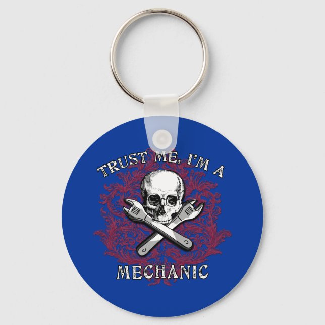 Trust Me I'm a Mechanic Apparel, Travel Mugs, Gift Key Ring (Front)
