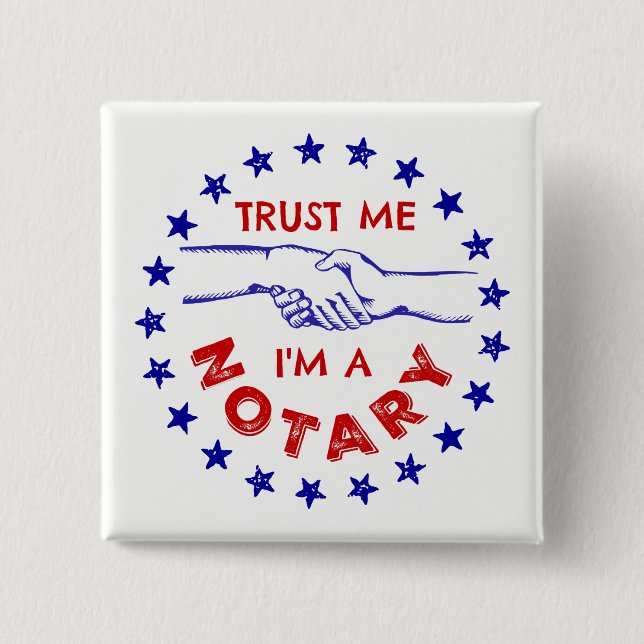 Trust Me, I'm a Notary Handshake 15 Cm Square Badge (Front)